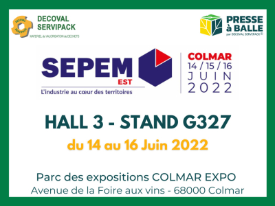Rendez vous sur le salon du SEPEM INDUSTRIES COLMAR du 14 au 16 Juin 2022